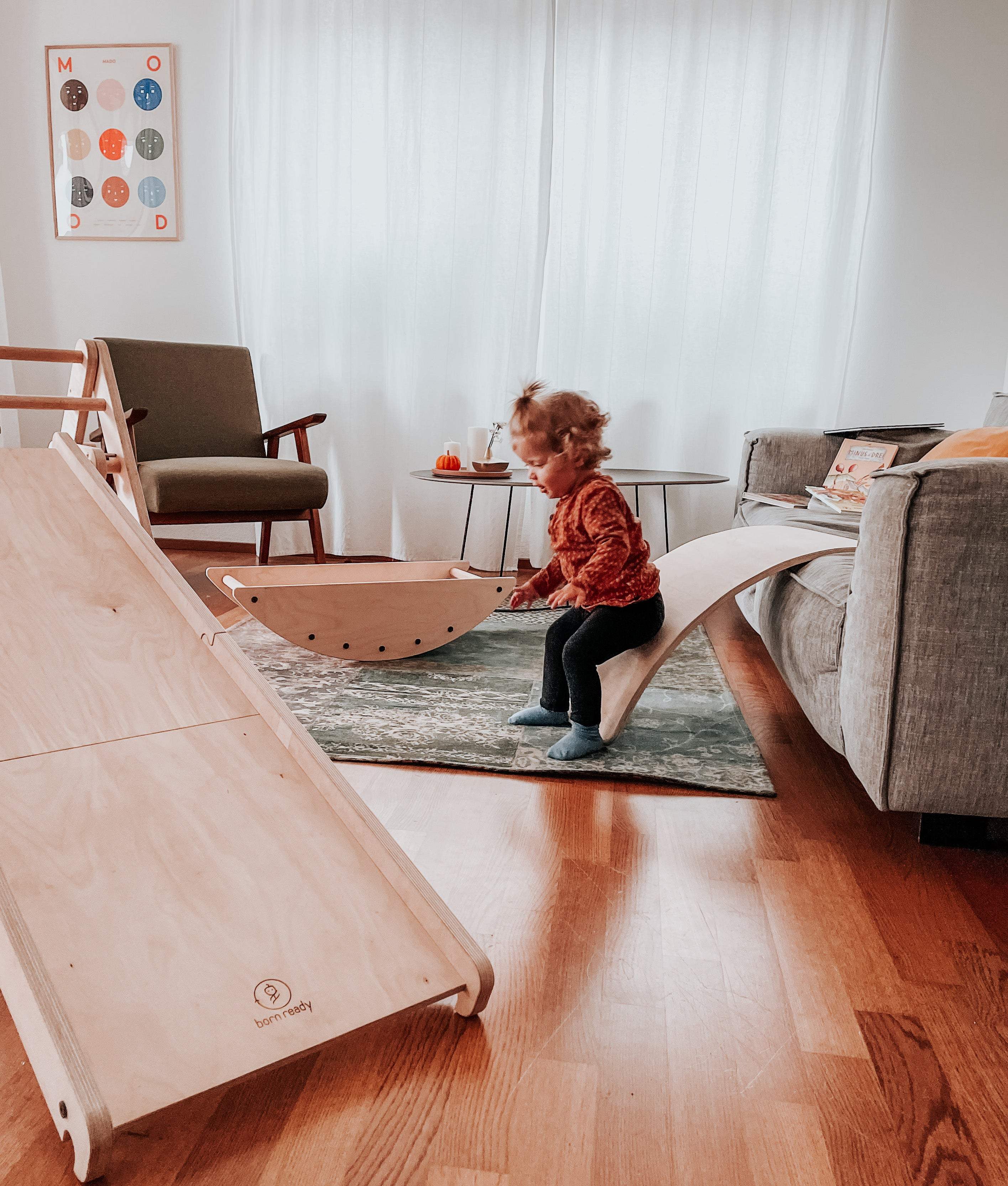 Climber and Slide Kletterdreieck mit rutsche, Pikler mit rutsche, pikler with slide - Born Ready Toys Montessori Pikler Inspired